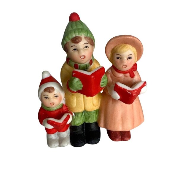 VTG Lefton Colonial Village 1986 Carolers Mark Carrie Nicky Christmas 05828 - Picture 1 of 7